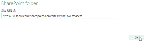 Specifying the URL of a SharePoint site in Power Query for Excel