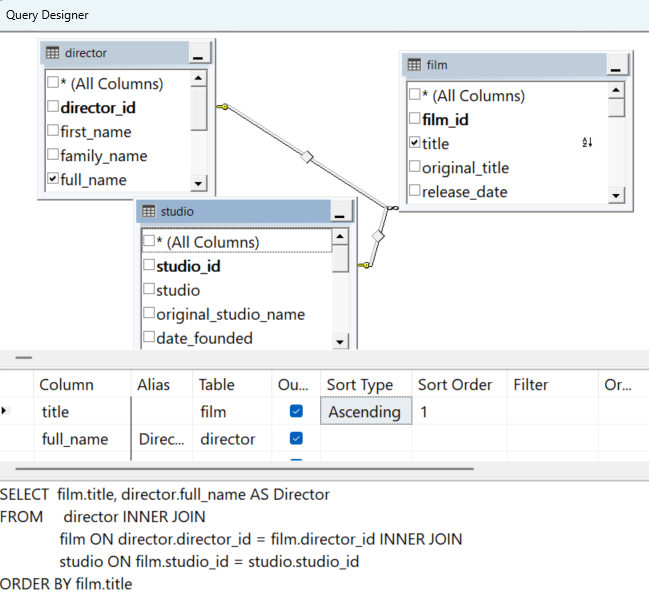 The SSMS Query Designer