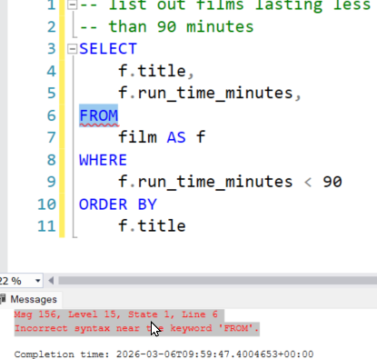 Double-clicking to see error