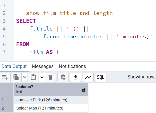 Linking film title and duraton