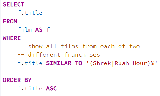 Example of SIMILAR TO