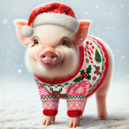 Dec 2024 pig in xmas jumper