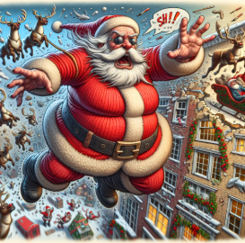 Santa falling dec 2024