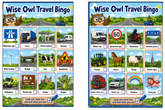 ChatGPT travel bingo cards