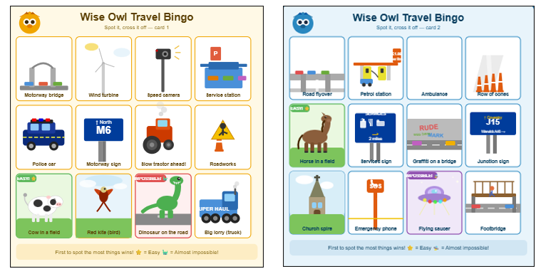 Claude travel bingo