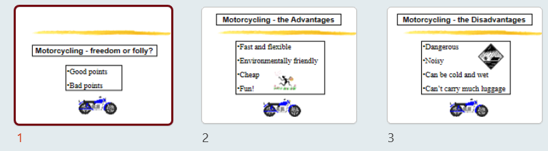 Motorcycle presentation