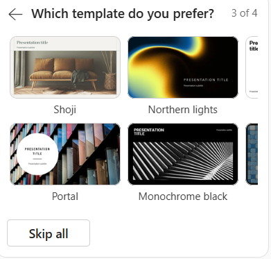 Choosing a template