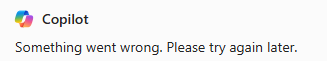Error message in Copilot