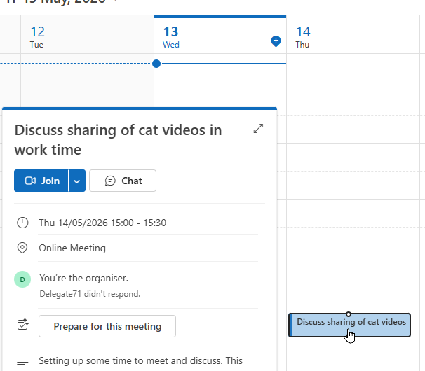 Teams meeting added
