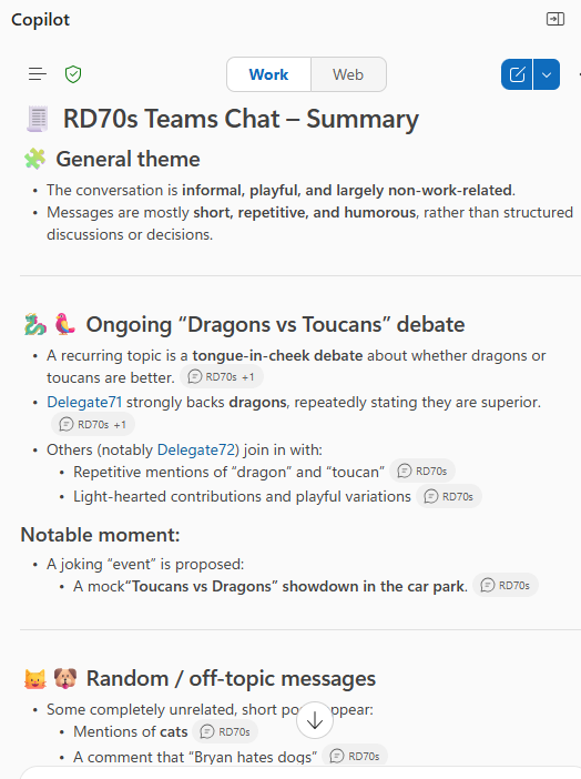 Summary of chat