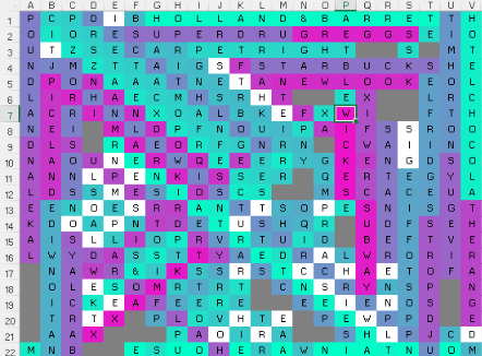 The filled in grid The filled in grid