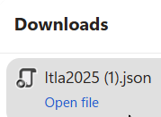 The JSON file example The JSON file example