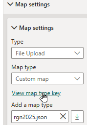 Viewing the map type key Viewing the map type key