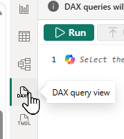 DAX query button DAX query button