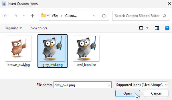 Importing images into a custom Excel ribbon tab in the Office RibbonX Editor
