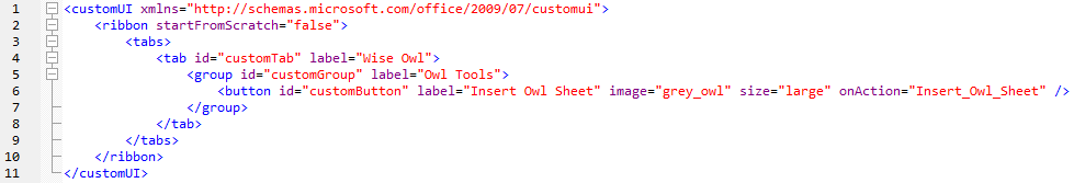 XML code to display a custom image on an Excel ribbon button