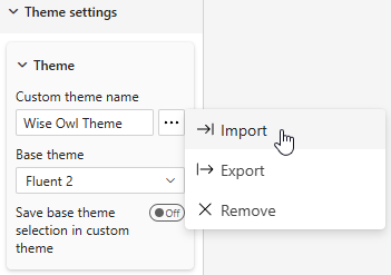 Importing a custom theme into a Power BI report Importing a custom theme into a Power BI report