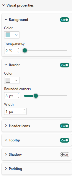 Customising visual properties in a Power BI custom theme Customising visual properties in a Power BI custom theme