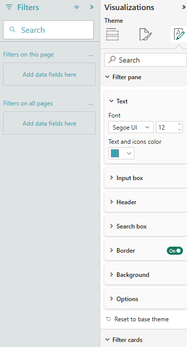 Formatting the Filters pane using a custom theme in Power BI Formatting the Filters pane using a custom theme in Power BI