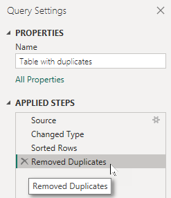 Click back onto the removed duplicates step Click back onto the removed duplicates step