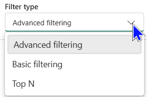 The image shows the types of filtering available. The image shows the types of filtering available.