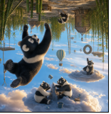 Pandas in the air Pandas in the air