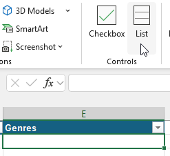 Choosing to manually enter a list of values in an Excel cell Choosing to manually enter a list of values in an Excel cell