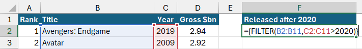 Using braces to return an array to a single cell in Microsoft Excel Using braces to return an array to a single cell in Microsoft Excel