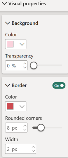 Theme for background colour and border