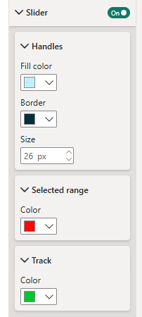 Formatting a slider in a slicer Formatting a slider in a slicer
