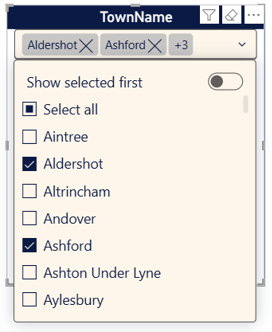 A list slicer as a dropdown A list slicer as a dropdown