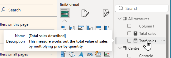 A typical description showing as a tooltip