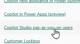 Copilot Studio pay-as-you-go users Copilot Studio pay-as-you-go users