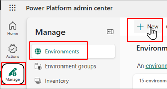 Managing environments Managing environments