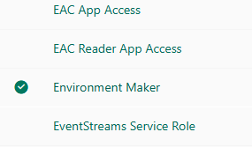 Enabling environment maker security role Enabling environment maker security role