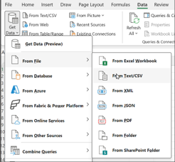 The Get Data option