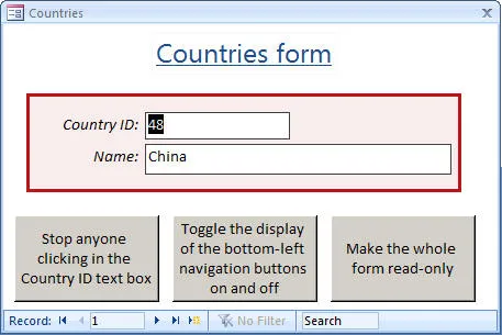Access VBA Macros exercise - Attaching code to forms (image 1)