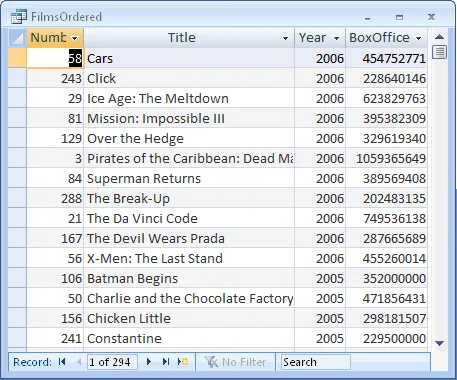 Access 2010 exercise - Creating queries (image 1)