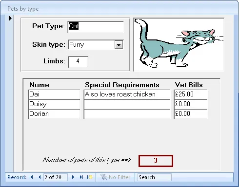 Access 2010 exercise - Creating subforms (image 1)
