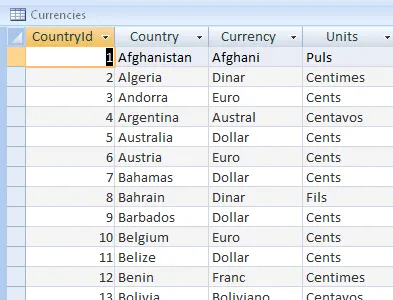 Access 2010 exercise - Importing data (image 1)