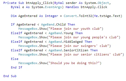 Visual Basic 2010 exercise - Enumerations and constants (image 2)