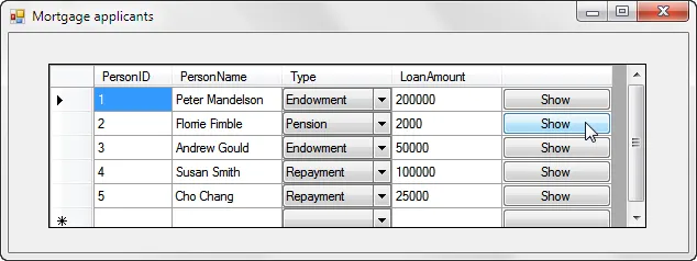 Visual Basic 2010 exercise - Advanced DataGridViews (image 1)