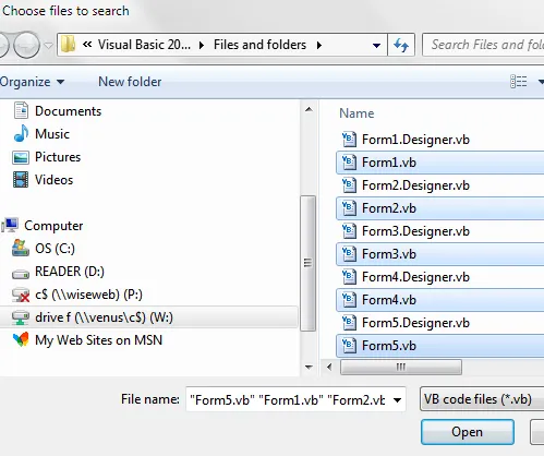 Visual Basic 2010 exercise - Files and folders (image 1)