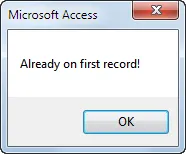 Error message on first record