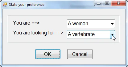 Choosing dating preference