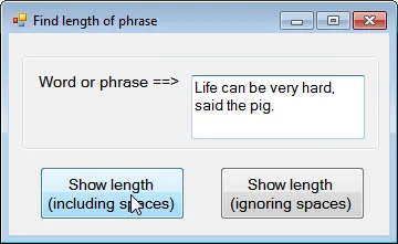 Showing length of phrases