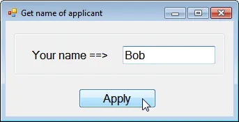 Form for entering names