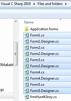 The code files to search