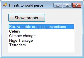 List of threats