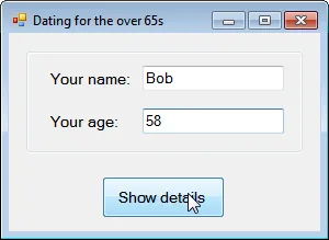 Oldies dating agency form